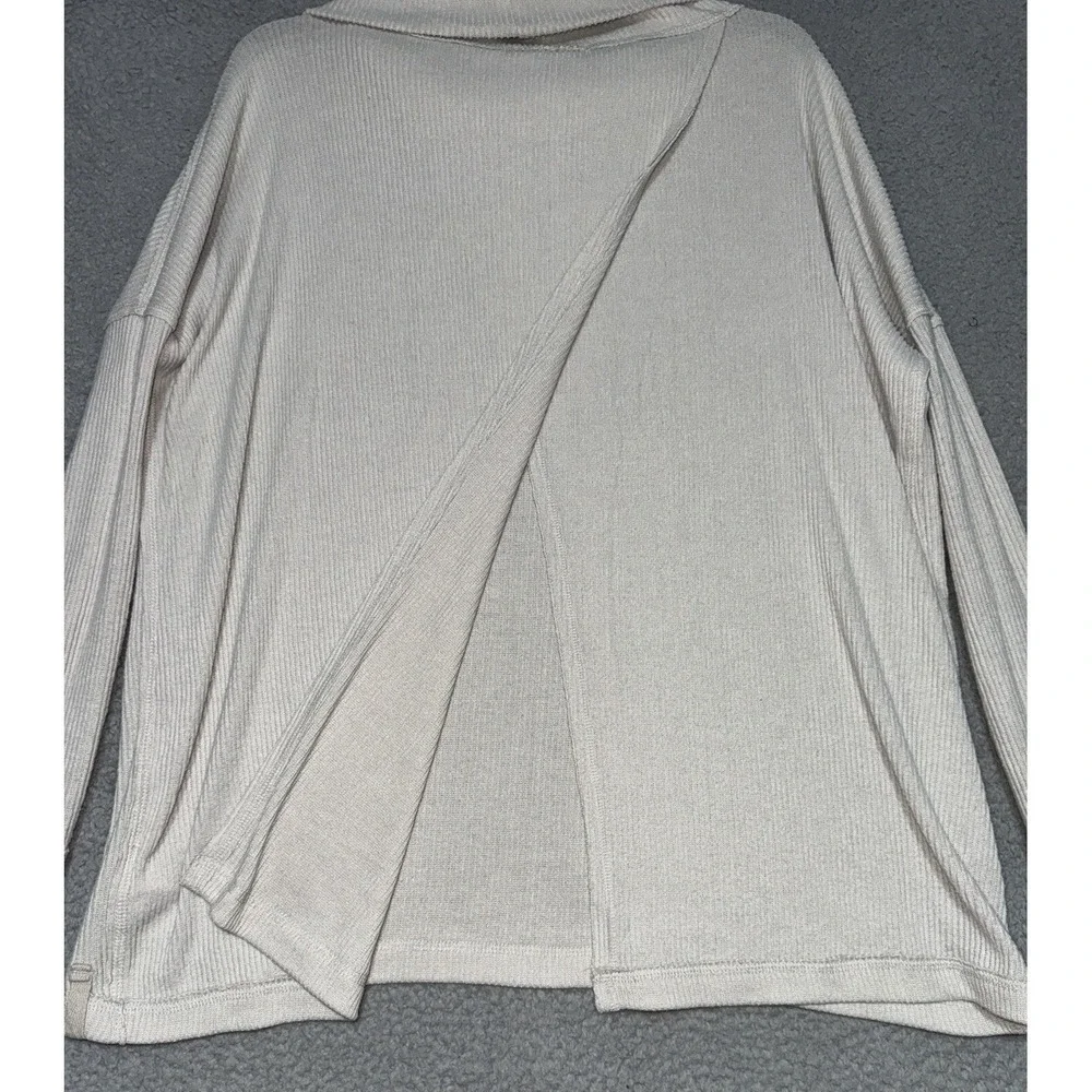 Free People Oversized Ribbed Open Back Cream Sweater Womens XS